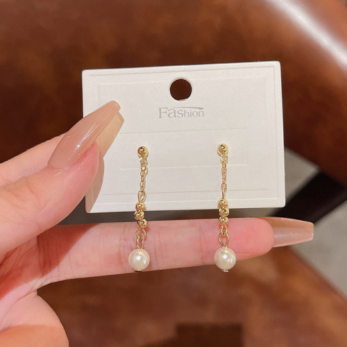 Fashion Silver Color Long Pearl Earrings For Woman Party Gifts Jewelry