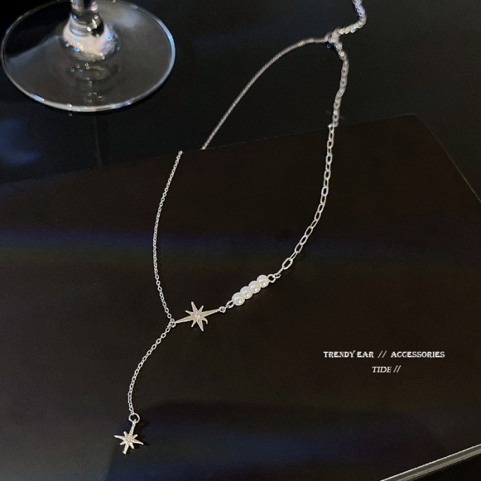 Wholesale 2022 New Style Sexy Star Charm Y Shape Long Necklace For Women Lady Tiny Chain Wedding