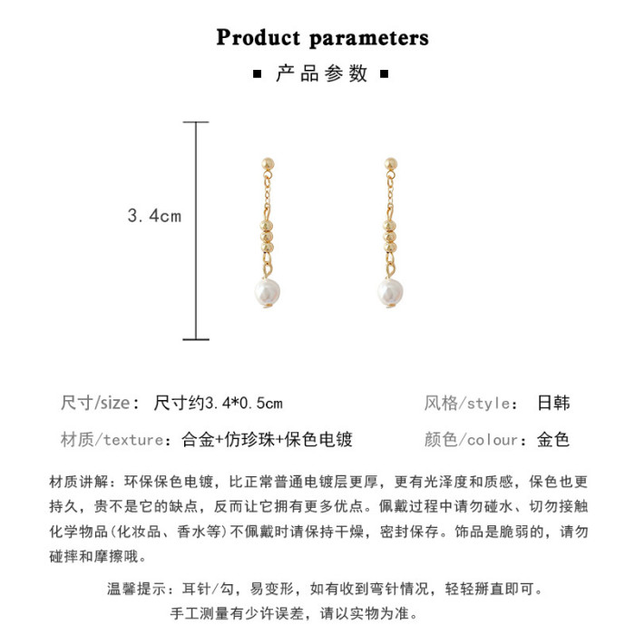 Fashion Silver Color Long Pearl Earrings For Woman Party Gifts Jewelry