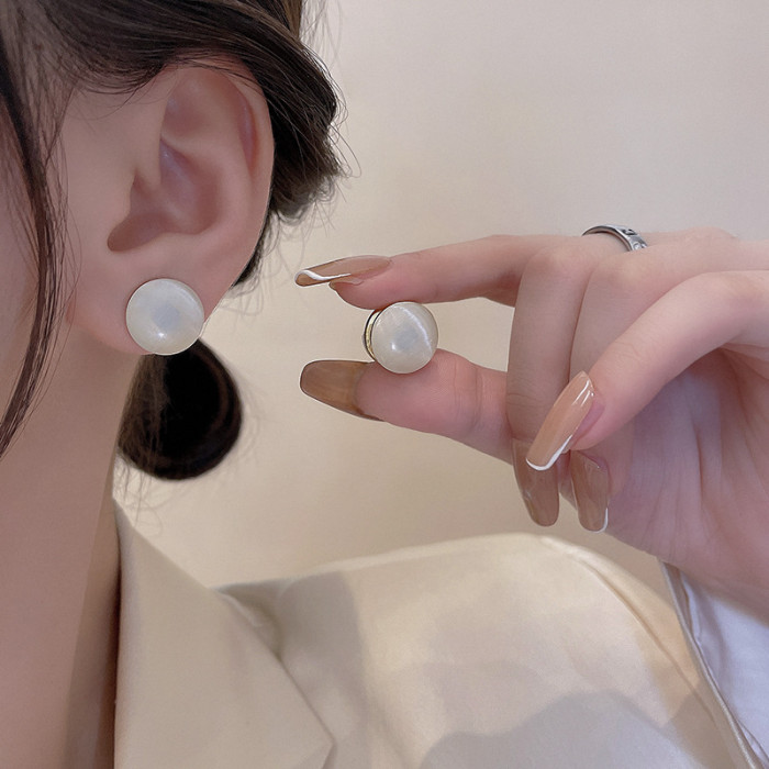 Korean Fashion Opal  Earrings for Women New Trend Weight Loss Torsion Magnet Ear Clip Party Jewelry