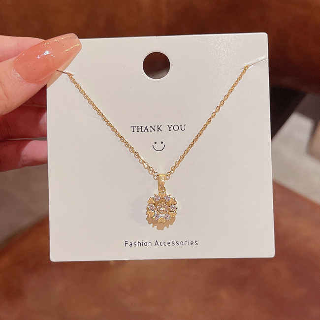 2022 Heart of Eternity Fashion Zircon Love Knot Pendant Necklace for Daughter Mom Wife Gift Charm Ring Birthday Present