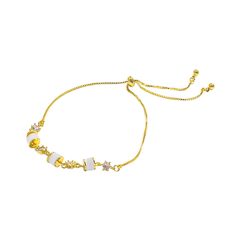 New Advanced Simple Opals Charm Bracelets Korean Fashion Jewelry Geometric Zircon Pendant Accessories For Woman h234