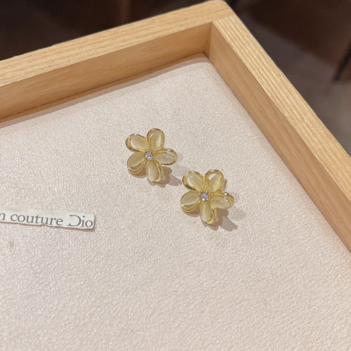 Fashion Flower Opal Earrings for Women Jewelry Wholesale