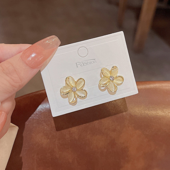 Fashion Flower Opal Earrings for Women Jewelry Wholesale