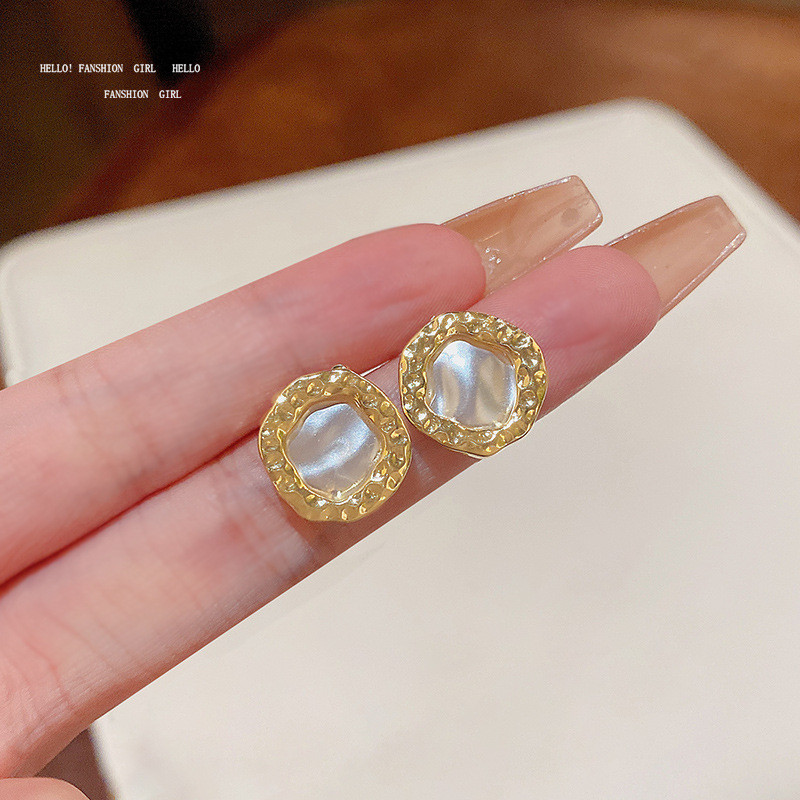 Elegant Kpop Round Circle Imitation Pearl Stud Earring for Women Girl Wedding Bridal Small Fashion Ear Jewelry
