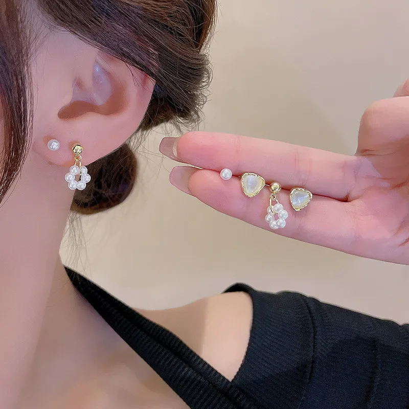 Luxury Square Opal Stud Earrings For Women Girls Exquisite Zircon Geometric 2022 Korean Fashion Wedding Jewelry