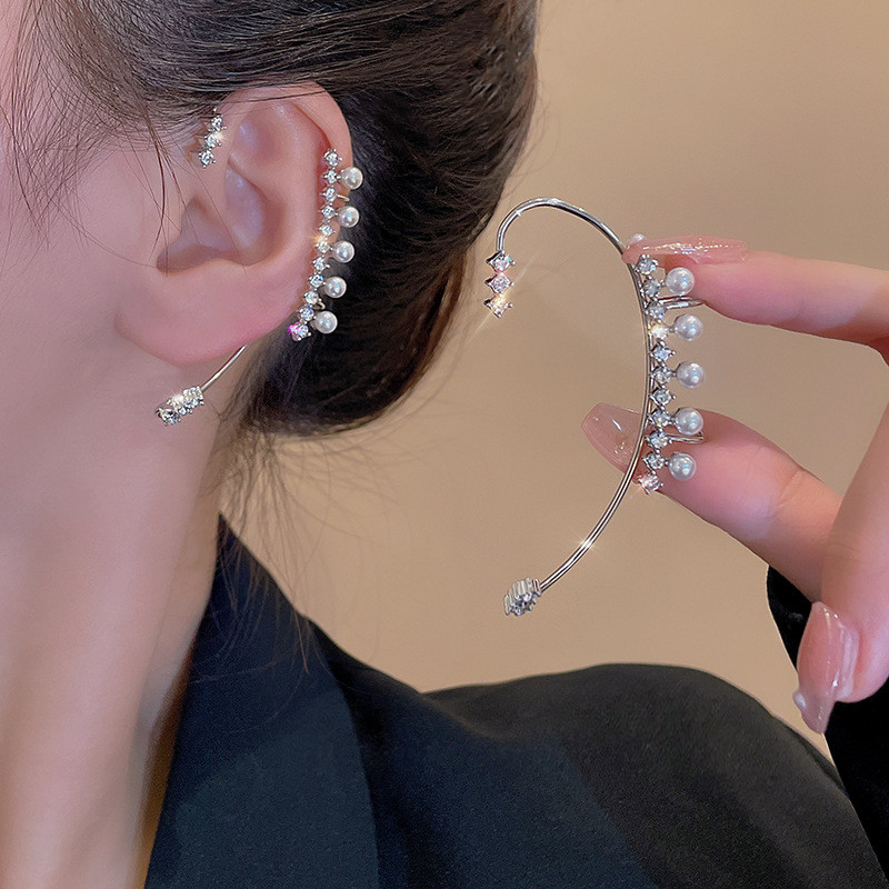 New Forest Series Super Fairy Niche  Jewelry Single Ear Bone Clip Pearl Ear Clip Earrings Whole