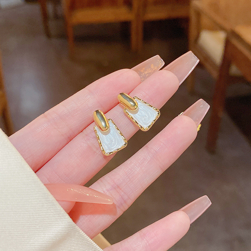 Korea Acrylic Resin Geometric Square Hanging Stud Earrings New Fashion Trendy 2022 Jewelry Gift