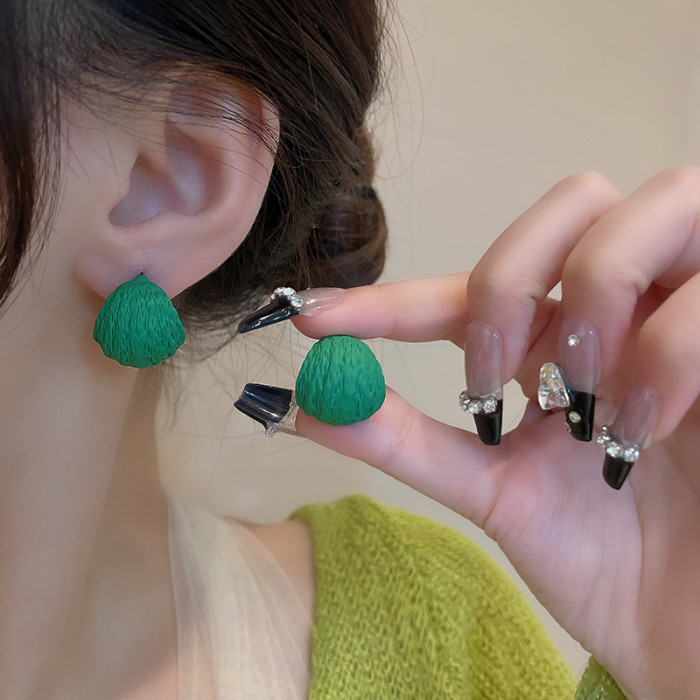 Multicolor Irregular Ball C Stud Colorful Acrylic Earrings Ears Jewelry for Woman Girls Gift Jewelry