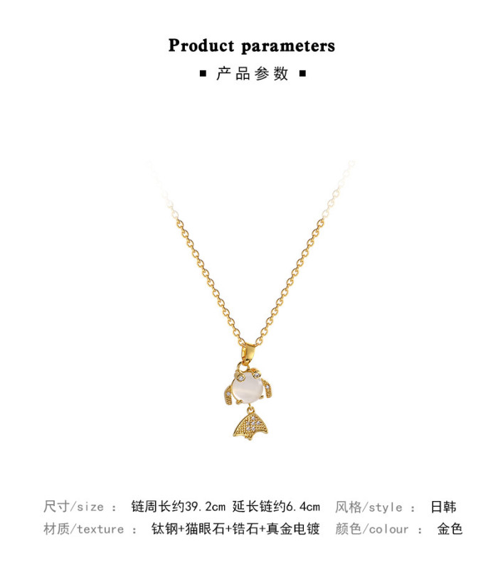 Fashion Jewelry Big Tail Goldfish Necklace Ladies Beautiful Goldfish Animal Pendant Gift