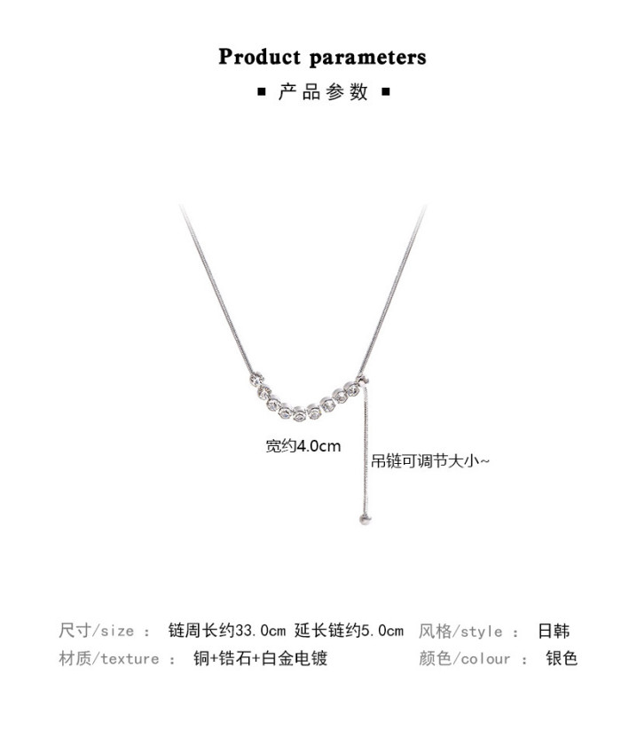 New Fashion Women Crystal Zircon Tassel Necklace Pendant Romantic Gold Color Chain High Quality Silver Color Jewelry