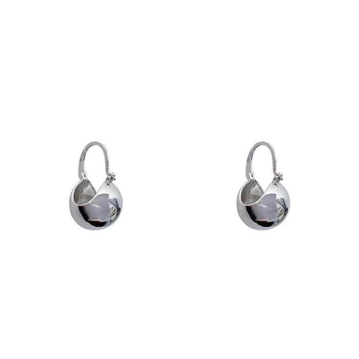 Simple Design Enamel Metal Splice Round Ball Ear Buckle 2022 Fashion Jewelry Halloween Party Girl's Unusual Accessories