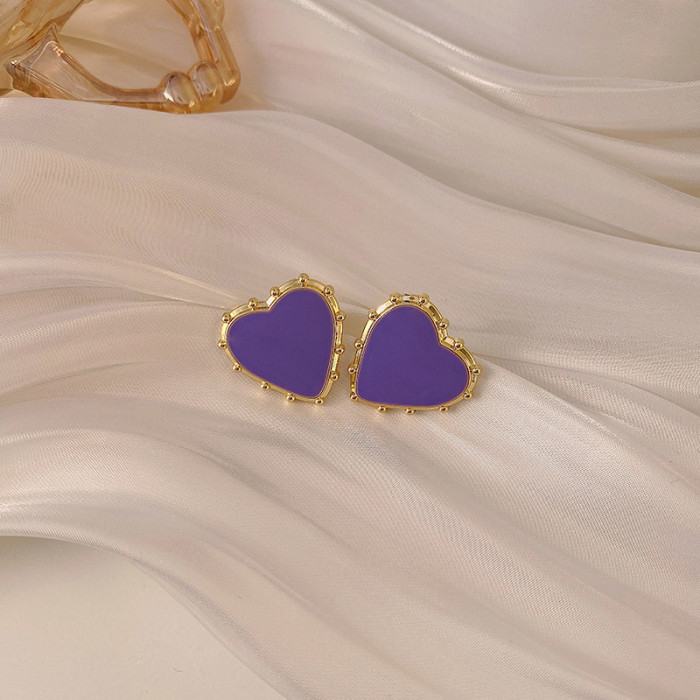 New Fashion Multiple Purple Acrylic Long Dangle Earrings Geometric Round Circle Drop for Women Girls Jewelry Gifts