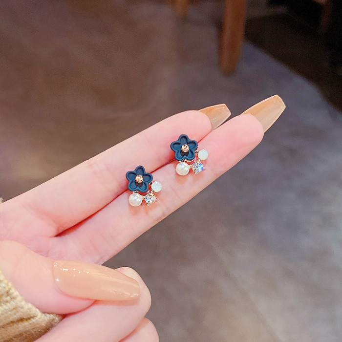Sweet Mini Colour Glaze Flower Stud Earrings for Daughter Girls Birthday Gift Jewelry