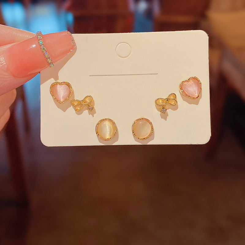 Irregular Healing Crystal Opal Stone Stud Earrings Set for Women Fashion Earring Jewelry