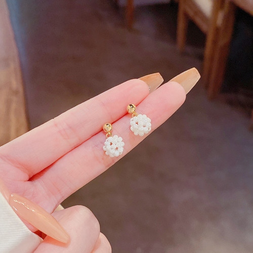 Korean Simple Temperament Imitation Pearl Small Earrings for Women Girl Fashion Beautiful Jewelry Accessories