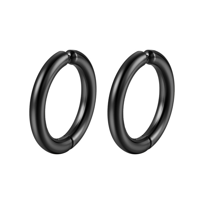 Hip-hop Trend Round Stainless Steel Earless Ear Clips Simple Fashion Titanium Steel Mini Women Men's Hoops Earring