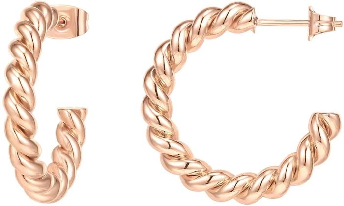 Small Gold Hoop Earrings 14k Real Gold Plated Hypoallergenic Tiny Cartilage Huggie Girls Ear-ring Jewelry