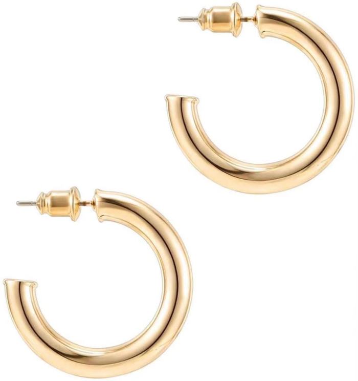Small Gold Hoop Earrings 14k Real Gold Plated Hypoallergenic Tiny Cartilage Huggie Girls Ear-ring Jewelry