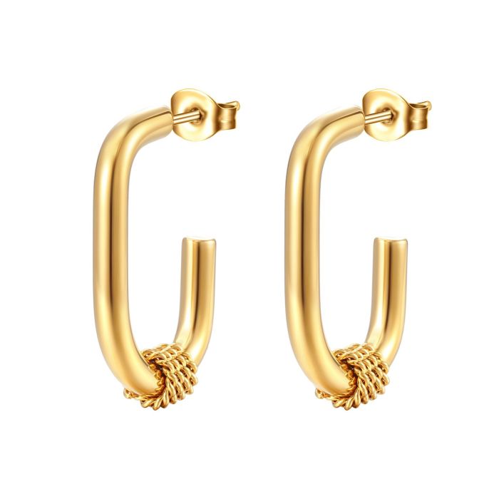 Hoop Earrings Gold Open C Shape Thick 14K Gold Plated Simple Hypoallergenic Earring Jewelry Gift for Women