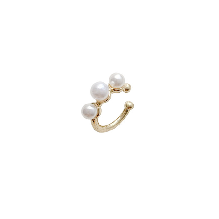 Pearl Ear Cuff Clip Earrings Non-Piercing Bone C-shaped Ear Ring Without Puncture Minimalist Earrings for Women Fashion Jewelry