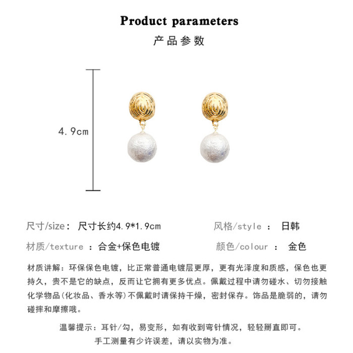 Single Pearl Metallic Heart Earrings For Women 2022 New Fashion Jewelry Pendientes Wholesale