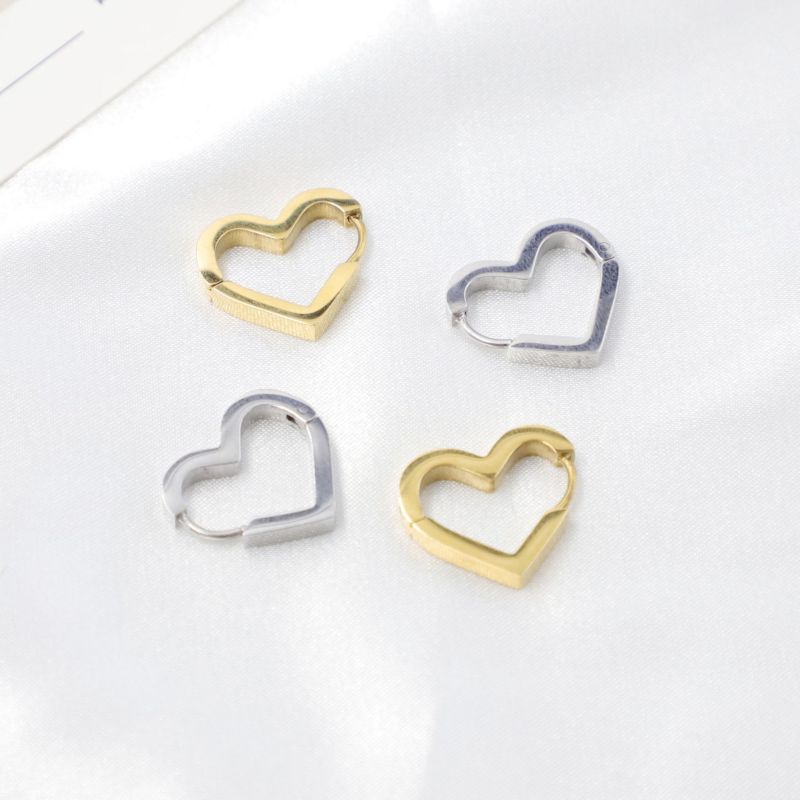 Heart Fashion Style Titanium Steel Love Hoop Earrings for Women