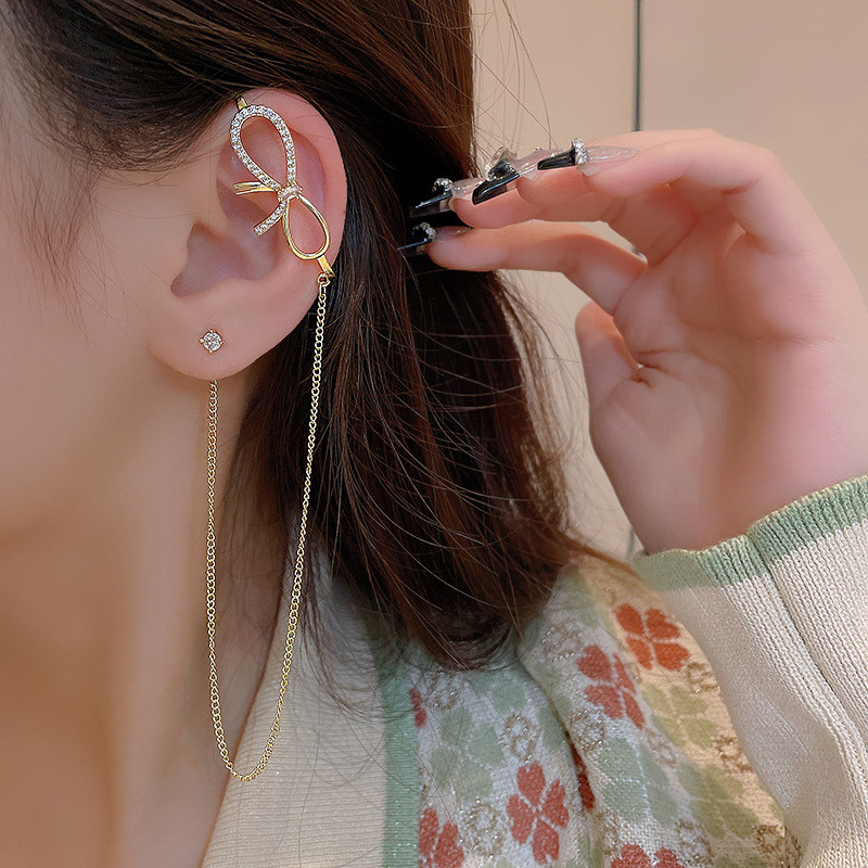 Pearl Tassel Earrings Korean New Butterfly Earrings for Women Romantic Dangle Earrings Personality Party Ear Accessories