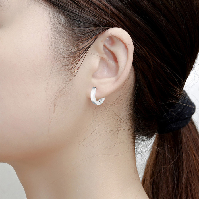 Small Hoop Stainless Steel Circle Round Huggie Hoop Earrings for Women Men Ear Ring Ear Bone Buckle