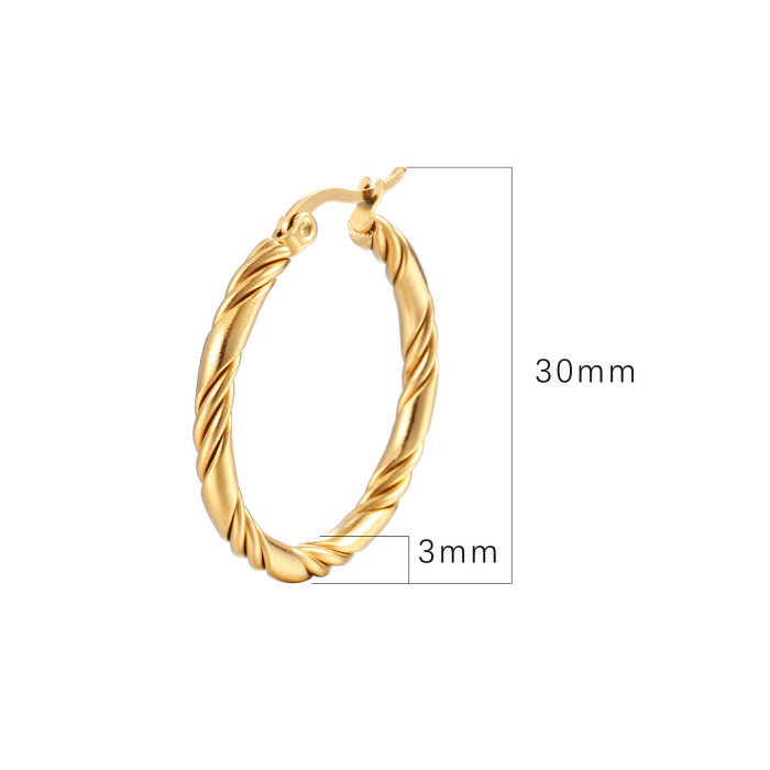 Hoop Stainless Steel Earring Twisted Wire Large Fashion Jewelry Wholesale