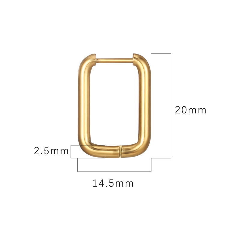 Wholesale Fashion Stainless Steel Ear Clip Simple Trend Unisex Titanium Steel N Rectangular Hoop Earrings