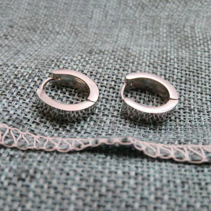 Metal Glossy Round Hoop Earrings for Women French Design Geometric Ear Buckle Huggies Trendy Jewelry