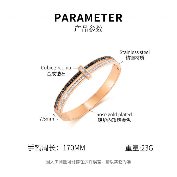 New Arrival Double Layer  Bangles Copper Zircon Gold Bracelets Bangles Jewelry