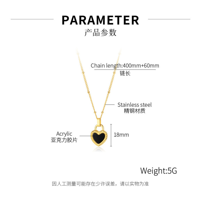 2022 New Arrival 925 Sterling Silver Romantic Heart Enamel Pendant Chain Necklaces For Women Valentine's Day Jewelry Gift 2168