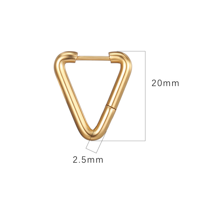 Fashion Triangle Stainless Steel Ear Clip Personality Trend Unisex Titanium Steel Hoop Earrings