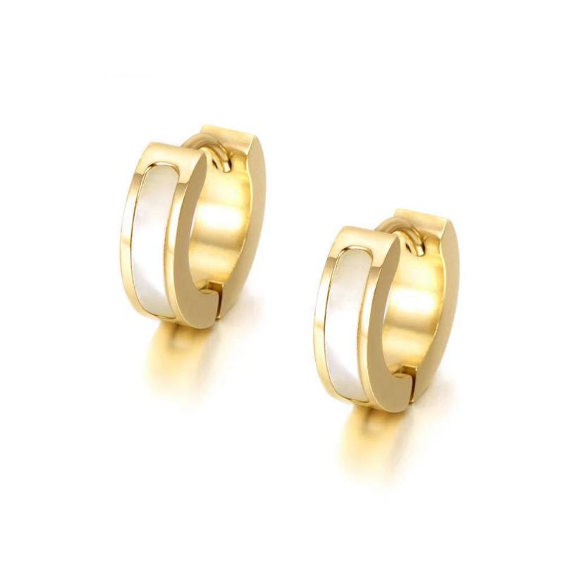 Titanium Steel Shell Flat Ear Clip  Style Elegance Fashion Simplicity HoopTrend Earrings