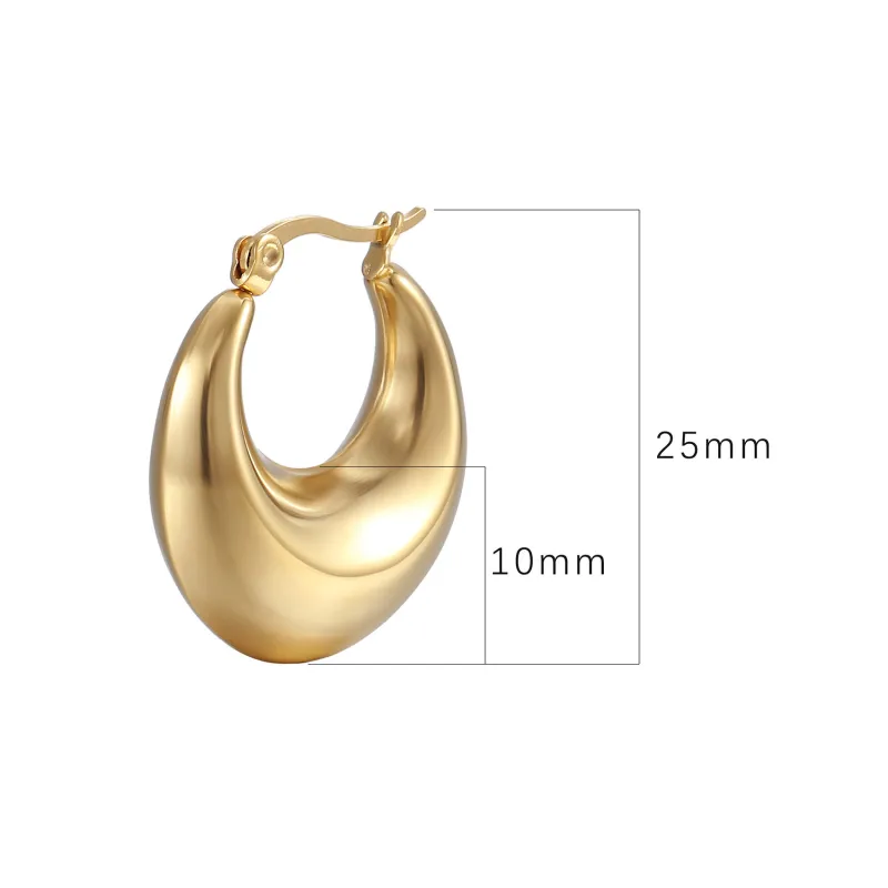 INS Style Fashion Titanium Steel Women's Hollow Earrings Stainless Steel 18K Trendy Hoop Earring