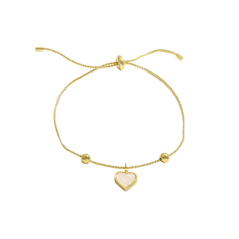 Luxury Love Couple Bracelets Double Heart Balls Beaded Bracelet For Women 260