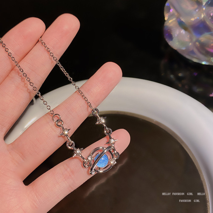 Fashion Blue Planet Charm Bracelet Bangle For Women Wedding Party Jewelry Gift