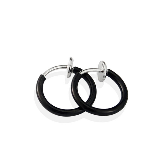 Wholesale Trendy Stainless Steel Ear Cliip Hole-Free Simple Style Titanium Steel Spring Ear Clip Hoop Earrings