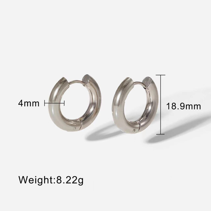 INS Style Titanium Steel Earrings Simple Fashion Unisex Gold Earrings Circle Gold Stainless Steel Hoop Earrings