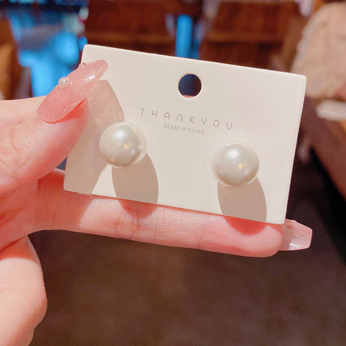 Natural Freshwater Pearl Stud Earrings Real Cultured White Pearl for Women Jewelry Wholesale