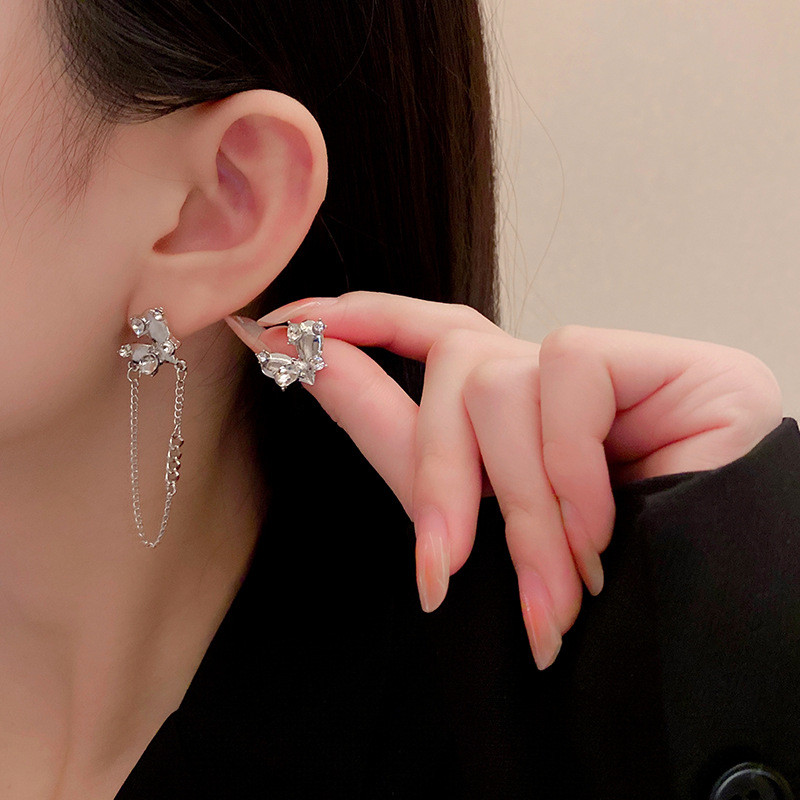 Fashion Irregular Heart Ear Cuff Clip Earring For Women Girl Tassel Hanging No Pierced Fake Cartilage Jewelry Gift