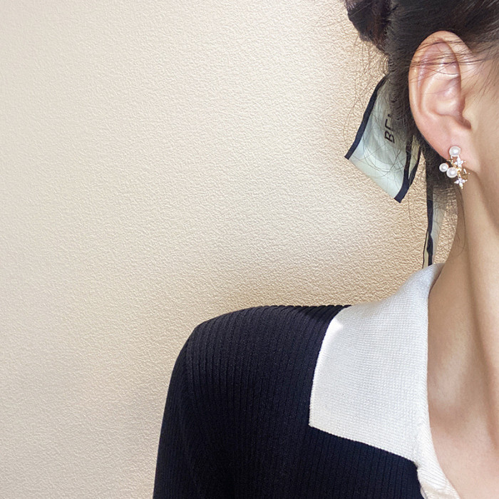 Korean Cute Star Pearl Stud Earrings for Women New Fashionn Jewelry Creative Wholesale