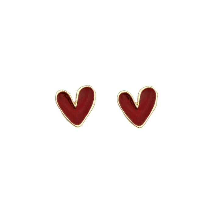 Love Heart Super Small Simple Compact Cute Student for Women Minimalist Acrylic Hypoallergenic Stud Earrings