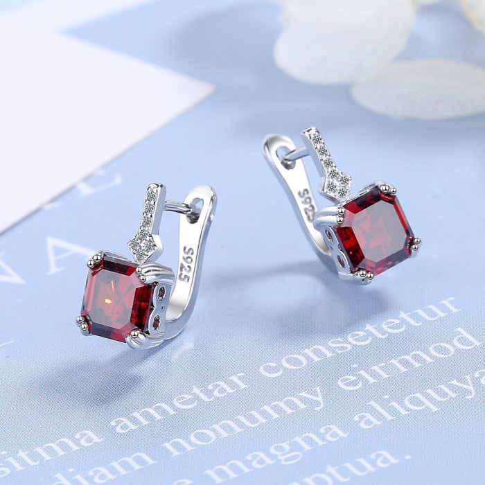 New Luxury Premium Small Design Sugar Earrings Removable One Two Wear Super Flashy Square Zircon Earrings