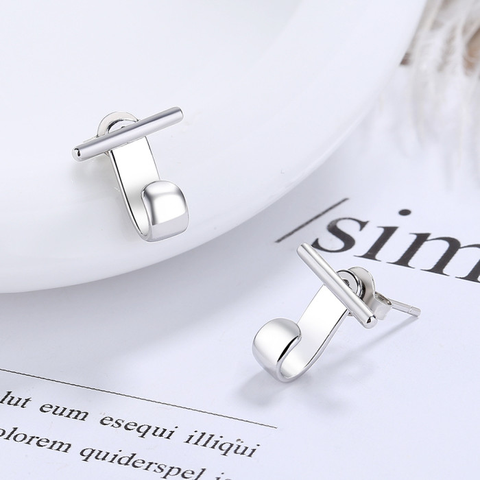 Classic Vintage Stud Earrings for Women Fashion Simple Thick Line Light Bead Rear Hanging 2022 Trend Party Jewelry Gift
