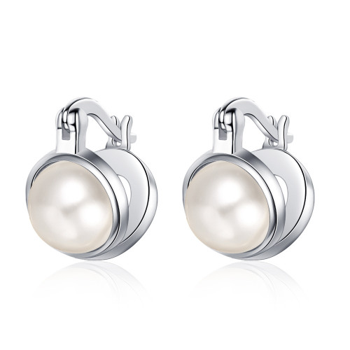 New French Temperament Ear Clip Earrings Double Sided Pearl Ear Buckle Women's Retro Earrings Light Luxury Palace Style Jewelry