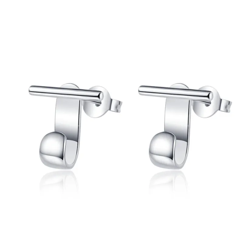 Classic Vintage Stud Earrings for Women Fashion Simple Thick Line Light Bead Rear Hanging 2022 Trend Party Jewelry Gift