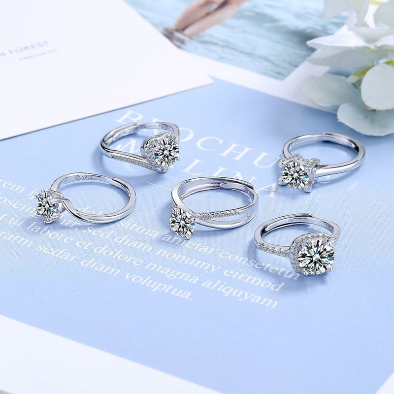 Heart Shaped Rings for Women Zircon Crystal Jewelry Adjustable for Women Fashion Women Wedding Jewelry Accessories 494